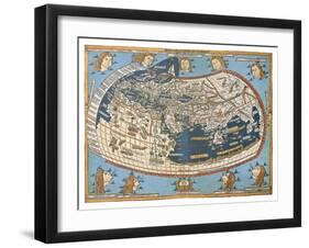 Map Of The World (In Those Days Known)-marzolino-Framed Art Print