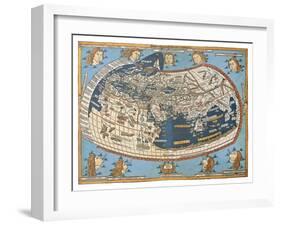 Map Of The World (In Those Days Known)-marzolino-Framed Art Print