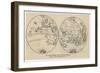 Map of the World in Two Halves According to Martin Behaim-null-Framed Art Print