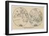 Map of the World in Two Halves According to Martin Behaim-null-Framed Art Print