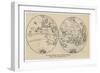 Map of the World in Two Halves According to Martin Behaim-null-Framed Art Print