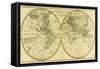 Map of the World in Two Hemispheres, from 'Atlas De Toutes Les Parties Connues Du Globe…-Charles Marie Rigobert Bonne-Framed Stretched Canvas