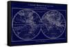 Map of the World Indigo-Sue Schlabach-Framed Stretched Canvas