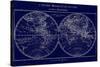 Map of the World Indigo-Sue Schlabach-Stretched Canvas