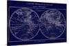 Map of the World Indigo-Sue Schlabach-Stretched Canvas
