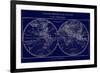 Map of the World Indigo-Sue Schlabach-Framed Art Print