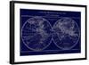 Map of the World Indigo-Sue Schlabach-Framed Art Print