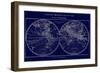 Map of the World Indigo-Sue Schlabach-Framed Premium Giclee Print