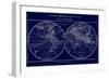 Map of the World Indigo-Sue Schlabach-Framed Premium Giclee Print