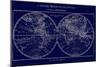 Map of the World Indigo-Sue Schlabach-Mounted Premium Giclee Print