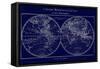 Map of the World Indigo-Sue Schlabach-Framed Stretched Canvas