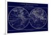 Map of the World Indigo-Sue Schlabach-Framed Art Print