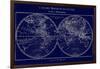 Map of the World Indigo-Sue Schlabach-Framed Art Print