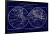 Map of the World Indigo-Sue Schlabach-Framed Art Print