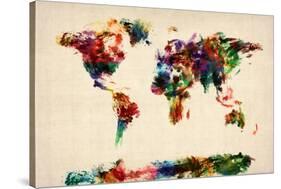 Map of the World Map Abstract Painting-Michael Tompsett-Stretched Canvas