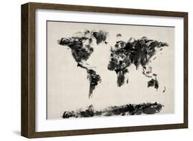 Map of the World Map Abstract Painting-Michael Tompsett-Framed Art Print