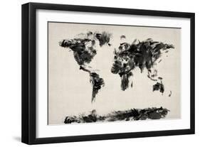 Map of the World Map Abstract Painting-Michael Tompsett-Framed Art Print