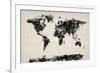 Map of the World Map Abstract Painting-Michael Tompsett-Framed Art Print