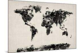 Map of the World Map Abstract Painting-Michael Tompsett-Mounted Art Print