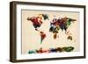 Map of the World Map Abstract Painting-Michael Tompsett-Framed Art Print