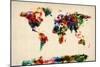 Map of the World Map Abstract Painting-Michael Tompsett-Mounted Art Print