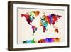 Map of the World Map Abstract Painting-Michael Tompsett-Framed Art Print