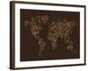 Map of the World Map Floral Swirls-Michael Tompsett-Framed Art Print