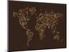 Map of the World Map Floral Swirls-Michael Tompsett-Mounted Art Print