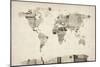 Map of the World Map from Old Postcards-Michael Tompsett-Mounted Art Print