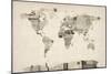 Map of the World Map from Old Postcards-Michael Tompsett-Mounted Art Print