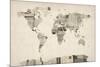 Map of the World Map from Old Postcards-Michael Tompsett-Mounted Art Print