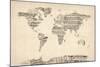 Map of the World Map from Old Sheet Music-Michael Tompsett-Mounted Art Print