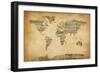 Map of the World Map from Old Sheet Music-Michael Tompsett-Framed Art Print