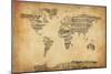 Map of the World Map from Old Sheet Music-Michael Tompsett-Mounted Art Print