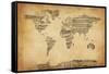 Map of the World Map from Old Sheet Music-Michael Tompsett-Framed Stretched Canvas