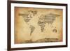 Map of the World Map from Old Sheet Music-Michael Tompsett-Framed Art Print