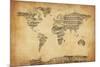 Map of the World Map from Old Sheet Music-Michael Tompsett-Mounted Art Print