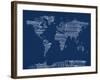 Map of the World Map from Old Sheet Music-Michael Tompsett-Framed Art Print