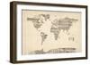Map of the World Map from Old Sheet Music-Michael Tompsett-Framed Premium Giclee Print