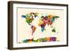 Map of the World Map Watercolor-Michael Tompsett-Framed Premium Giclee Print