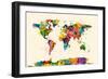 Map of the World Map Watercolor-Michael Tompsett-Framed Premium Giclee Print