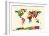 Map of the World Map Watercolor-Michael Tompsett-Framed Premium Giclee Print