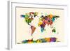 Map of the World Map Watercolor-Michael Tompsett-Framed Art Print