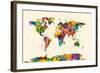 Map of the World Map Watercolor-Michael Tompsett-Framed Art Print