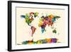 Map of the World Map Watercolor-Michael Tompsett-Framed Art Print