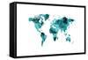 Map of the World Map Watercolor-Michael Tompsett-Framed Stretched Canvas