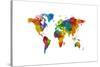 Map of the World Map Watercolor-Michael Tompsett-Stretched Canvas