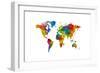 Map of the World Map Watercolor-Michael Tompsett-Framed Premium Giclee Print