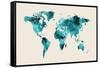 Map of the World Map Watercolor-Michael Tompsett-Framed Stretched Canvas