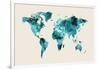 Map of the World Map Watercolor-Michael Tompsett-Framed Art Print